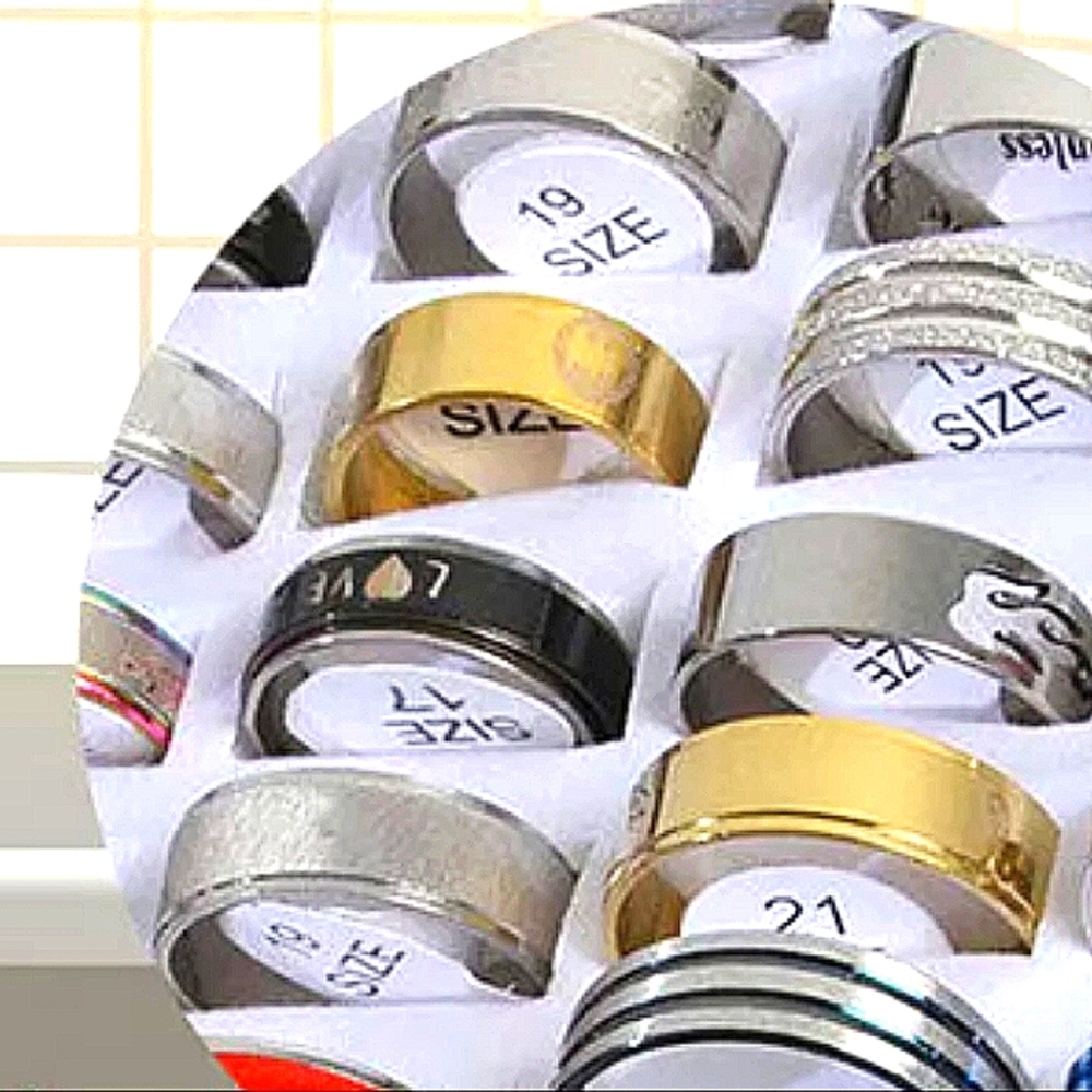 Silver Skull And Yellow Patterned Stackable Ring Set - Picture 8 of 8